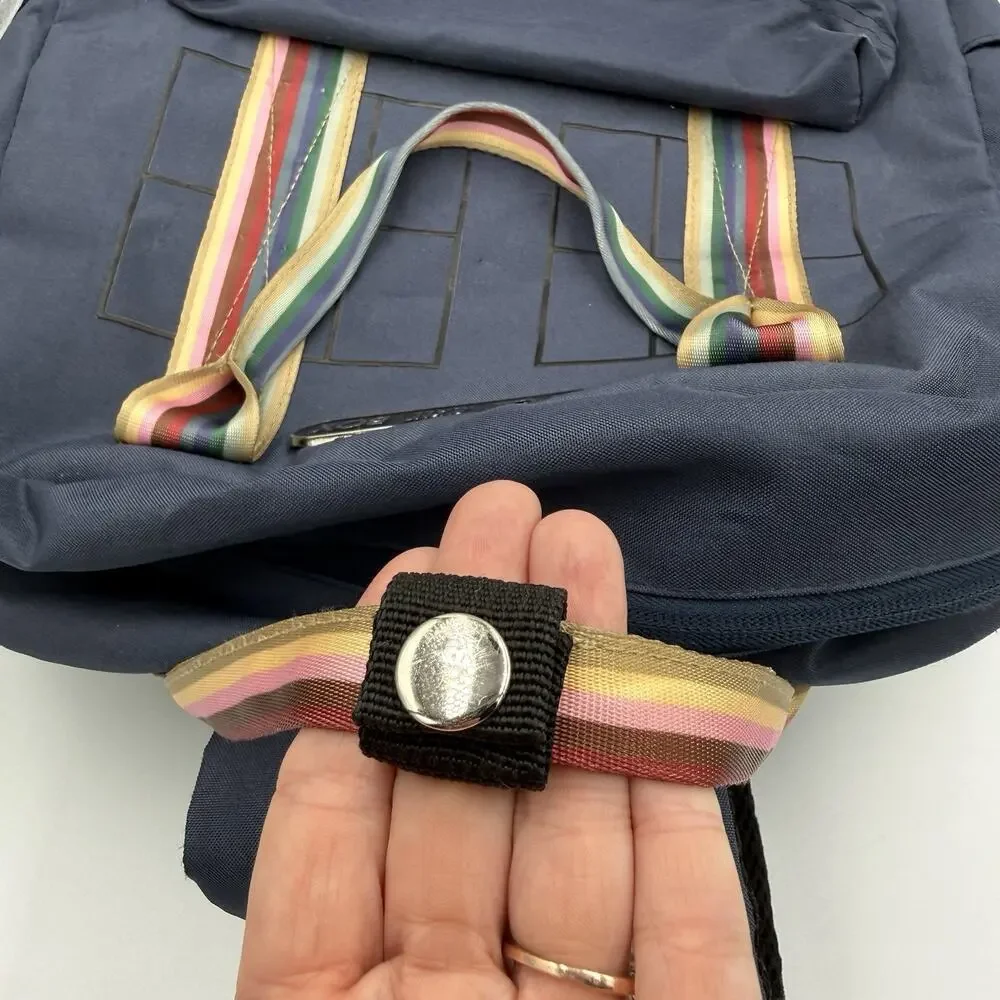 Doctor Who TARDIS Backpack BBC 2019 Blue Police Box Rainbow Trim Licensed
